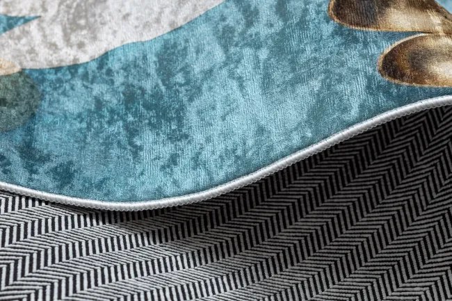 Protišmykový koberec / behúň ANDRE 33220 modrý / zlatý