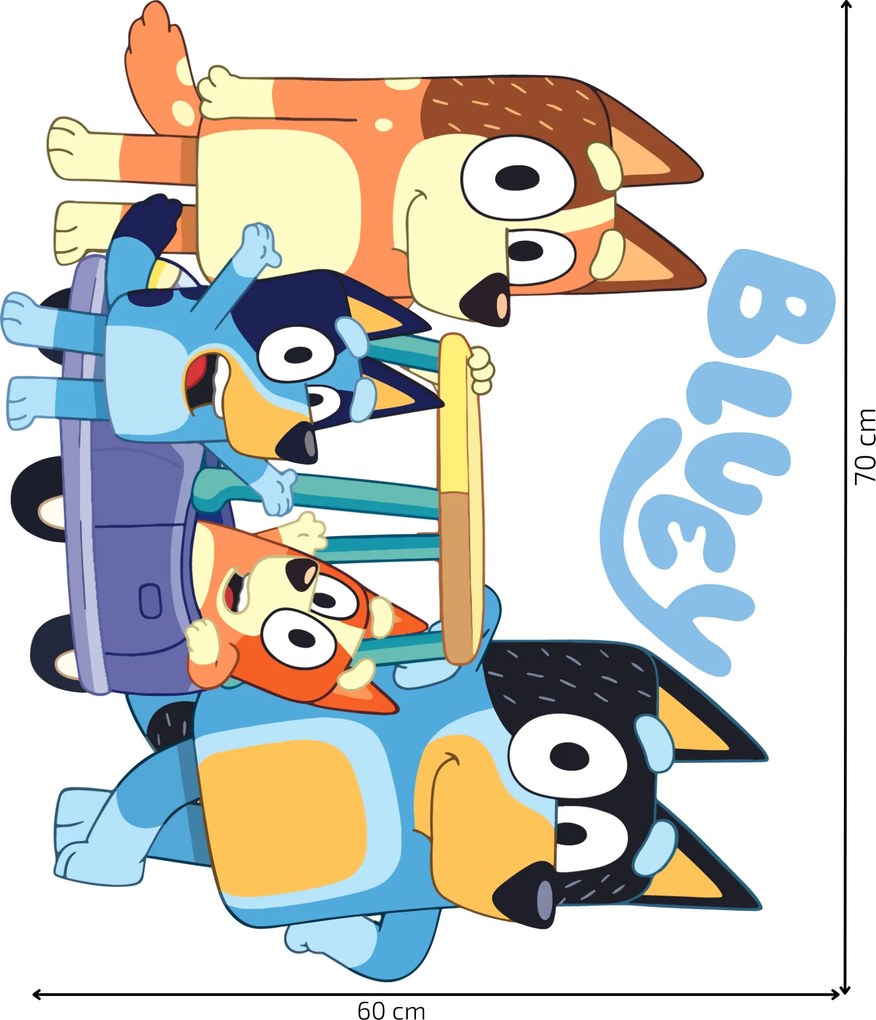 60x70cm Bluey - textilná nálepka na stenu