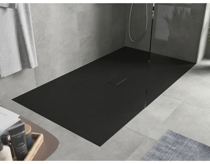 Mexen Hugo, SMC obdĺžniková sprchová vanička 200 x 100 cm, čierna matná, 42701020