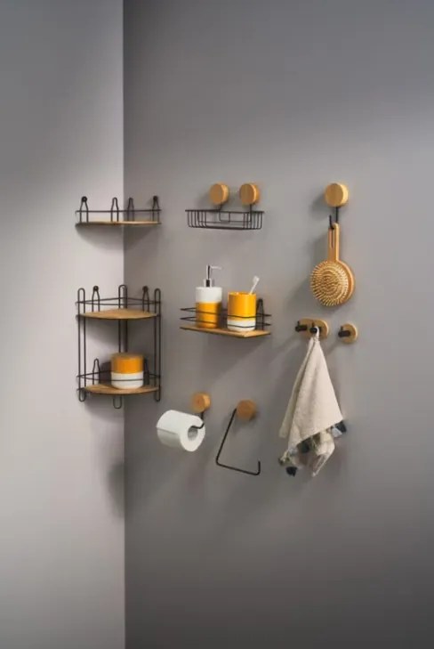 BISK Erga Plain/Umbra, okrúhly 4-háčik na uteráky, čierna-hnedá, ERG-08383