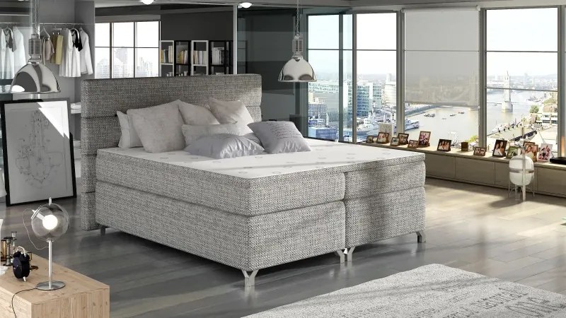 Posteľ Boxspring Amadeus 200x180, vínová (látka - bao 16)