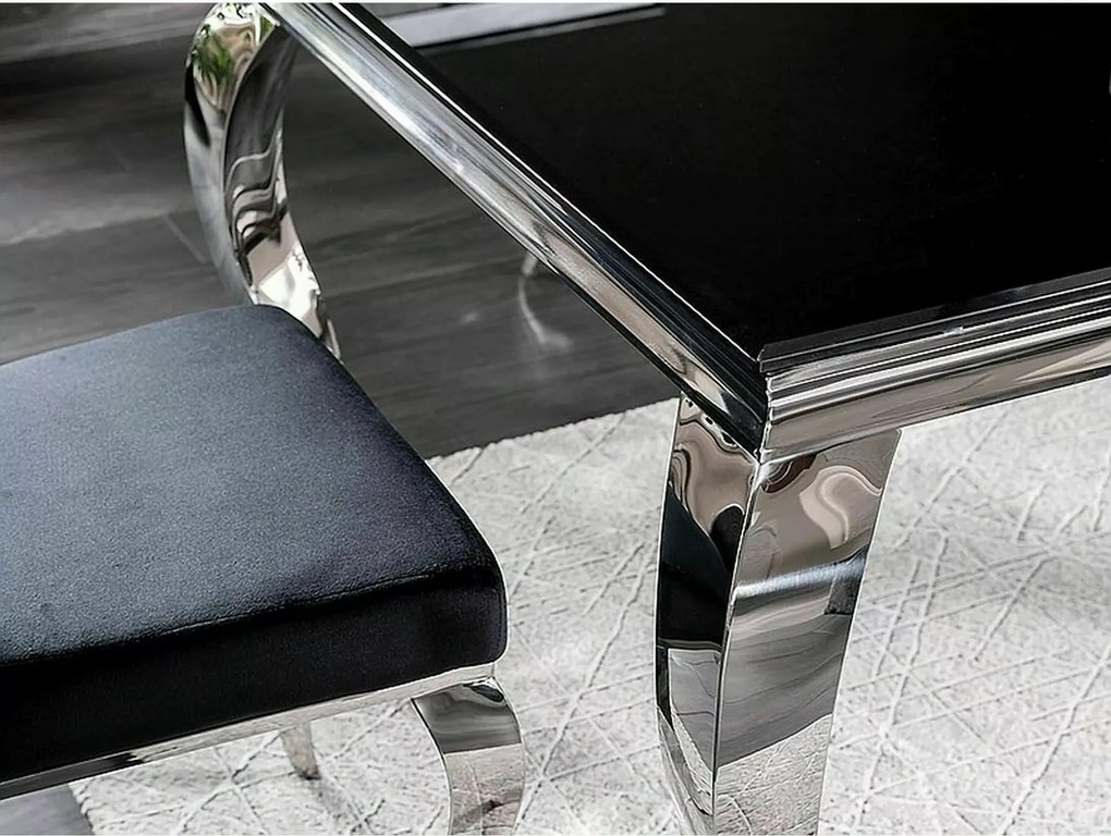 Jedálenský stôl Prince 150 cm čierny/chróm