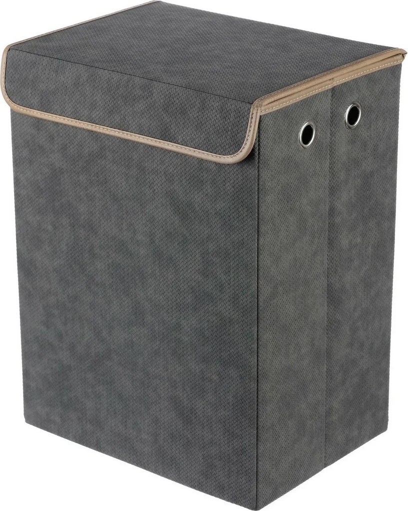 Autronic Látkový úložný box s vekom 38 × 28 × 50 cm, sivá