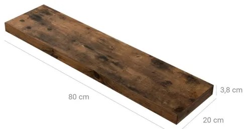 Nástenná polica SHELFY hnedá