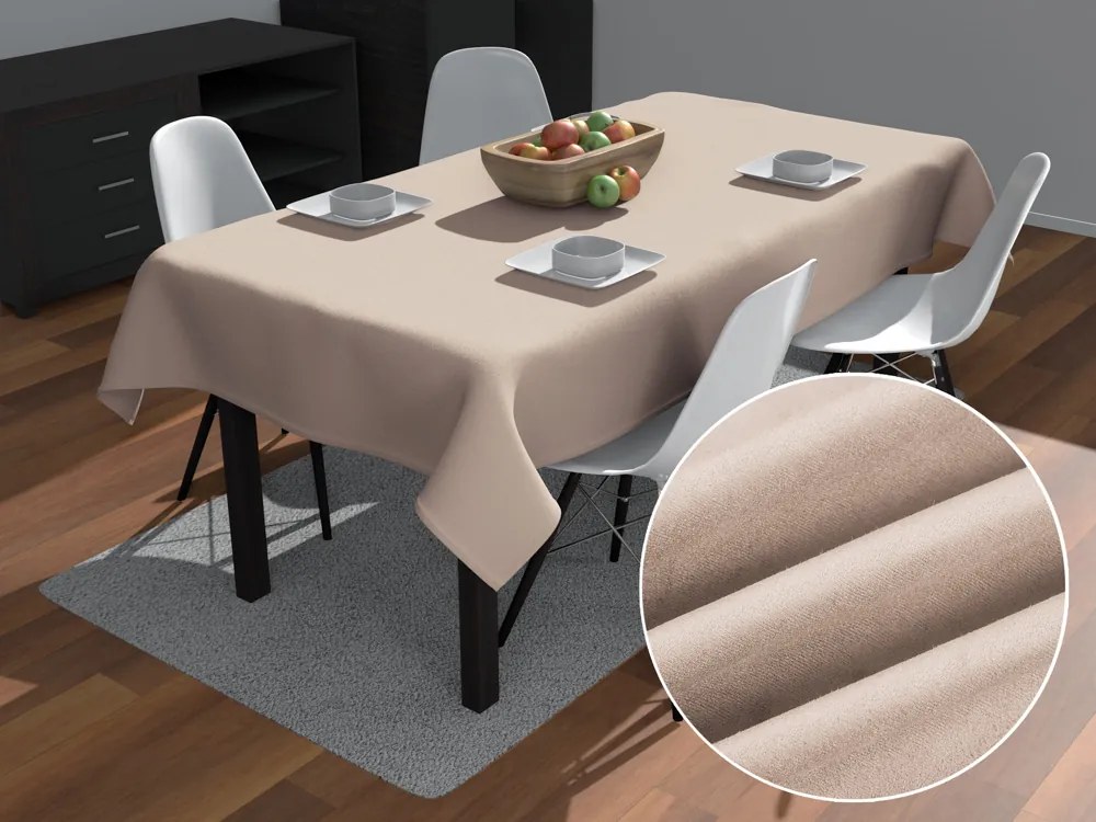 Biante Obdĺžnikový obrus/imitácia brúsenej kože Alcantara ALC-009 Béžový 50x100 cm