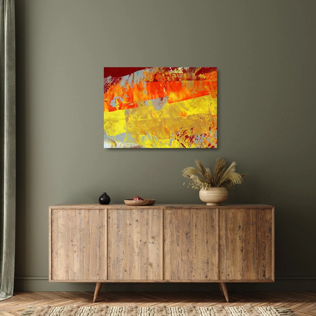 Sklenený obraz abstrakcie - maľba (70x50 cm)