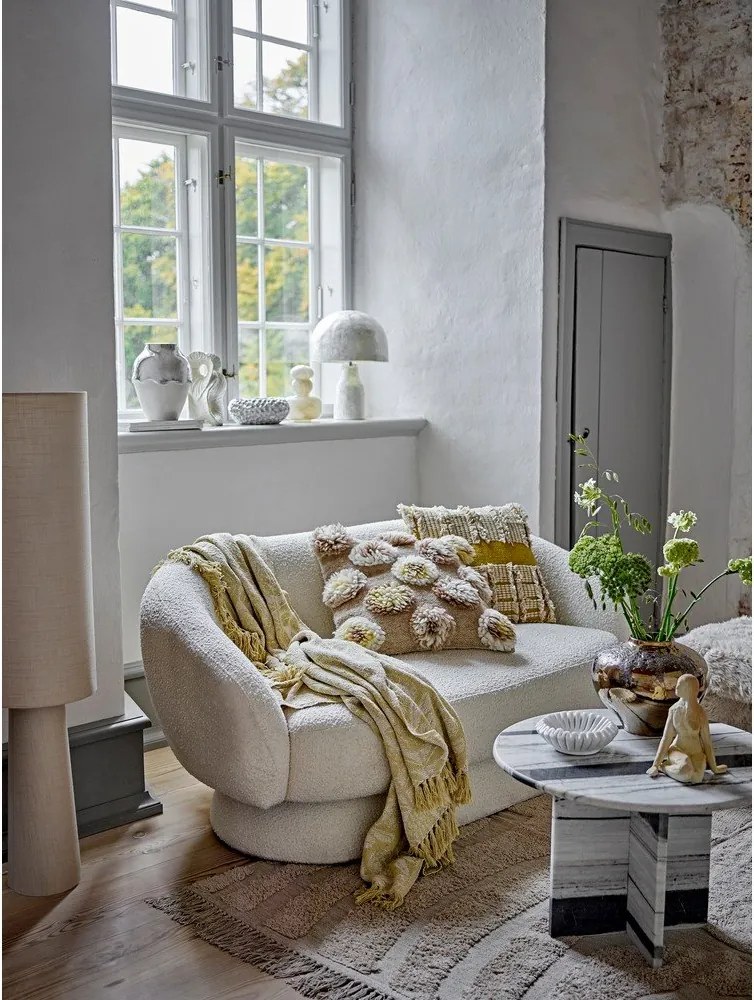 Žltá deka s prímesou bavlny 130x155 cm Pratello – Bloomingville