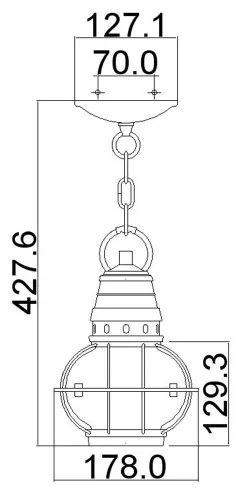 Kichler KL-BRIDGEPOINT8S - Vonkajší luster BRIDGE POINT 1xE27/60W/230V IP44