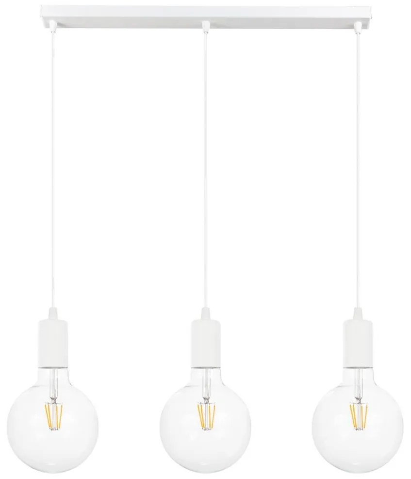 Luster na lanku MIROS 3xE27/60W/230V biela