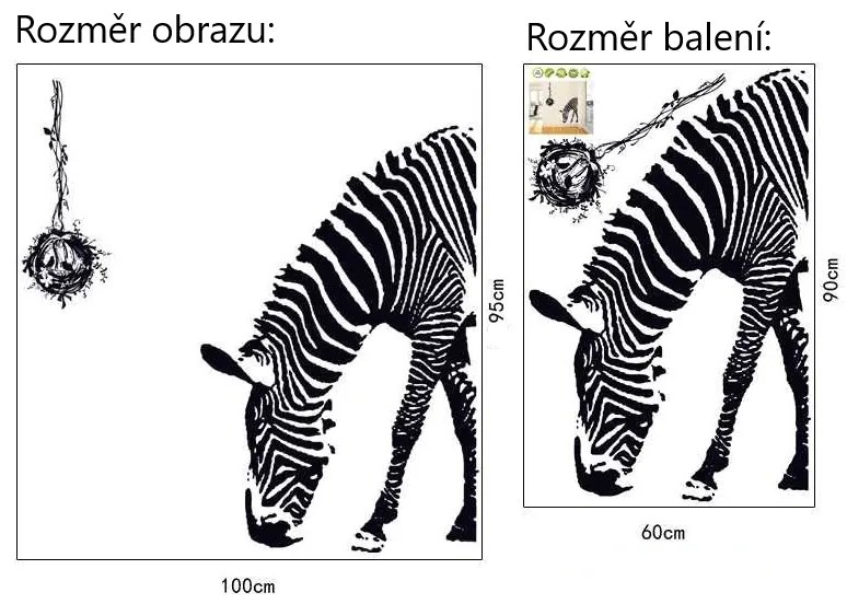 Veselá Stena Samolepka na stenu na stenu Zebra