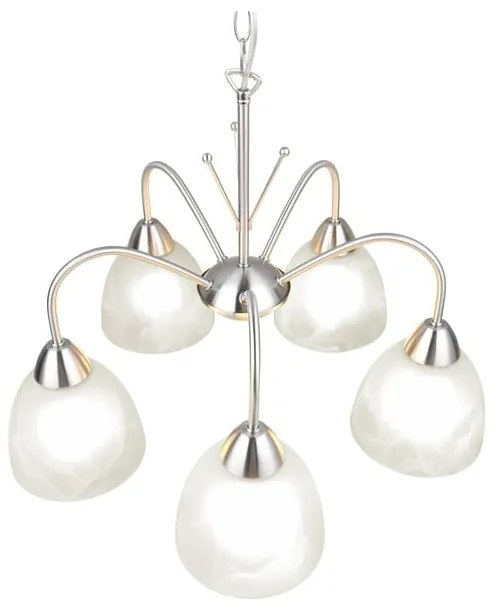 Závesné svietidlo so skleneným tienidlom v bielo-striebornej farbe ø 55 cm Dobby – Trio