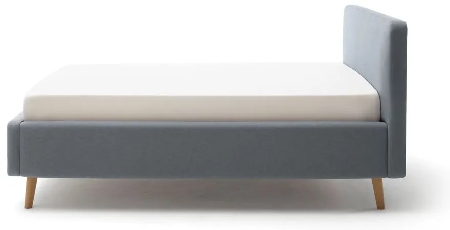 Sivomodrá čalúnená jednolôžková posteľ bez roštu 120x200 cm Mattis – Meise Möbel