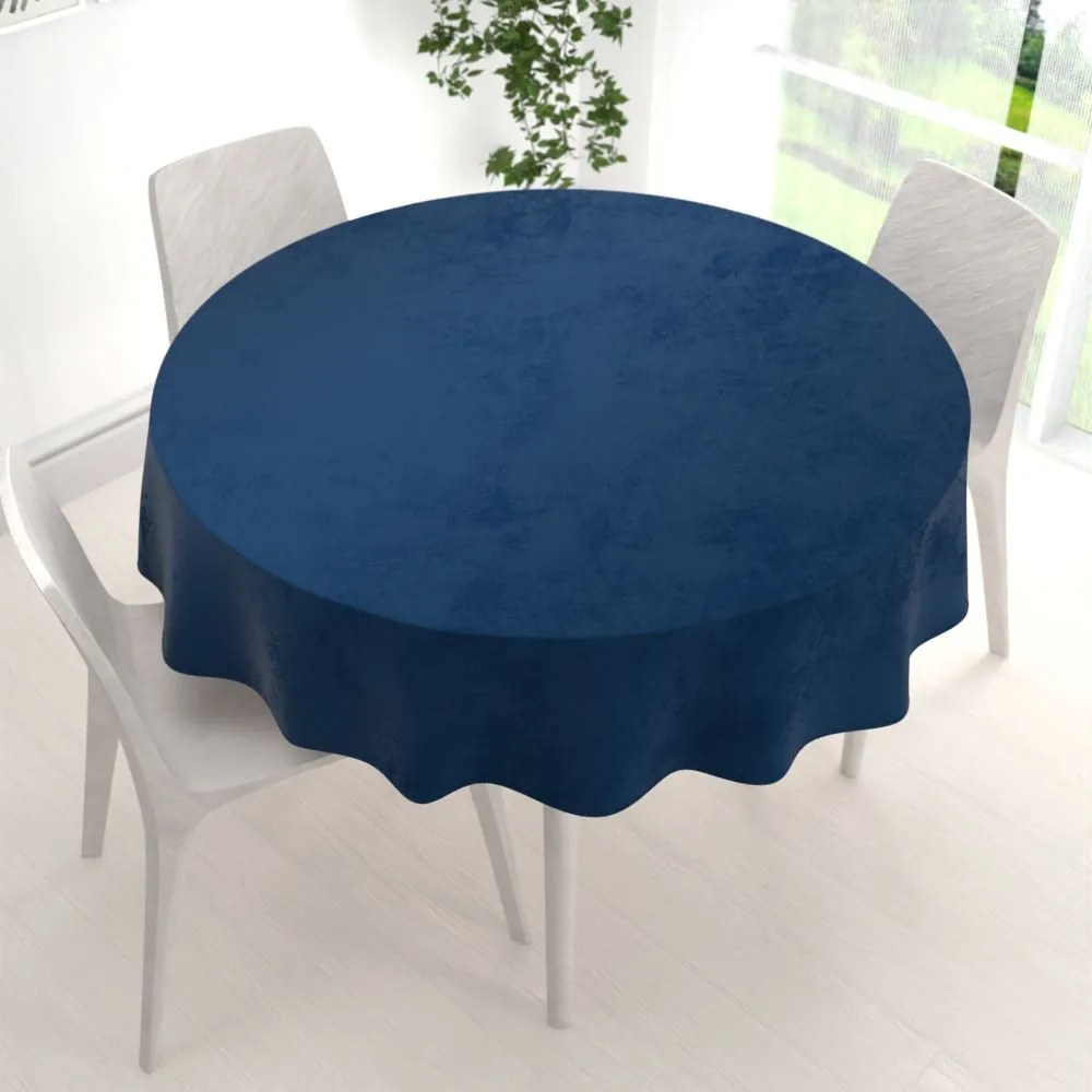 Biante Zamatový okrúhly obrus Velvet Premium SVP-029 Námornícka modrá Ø 40 cm