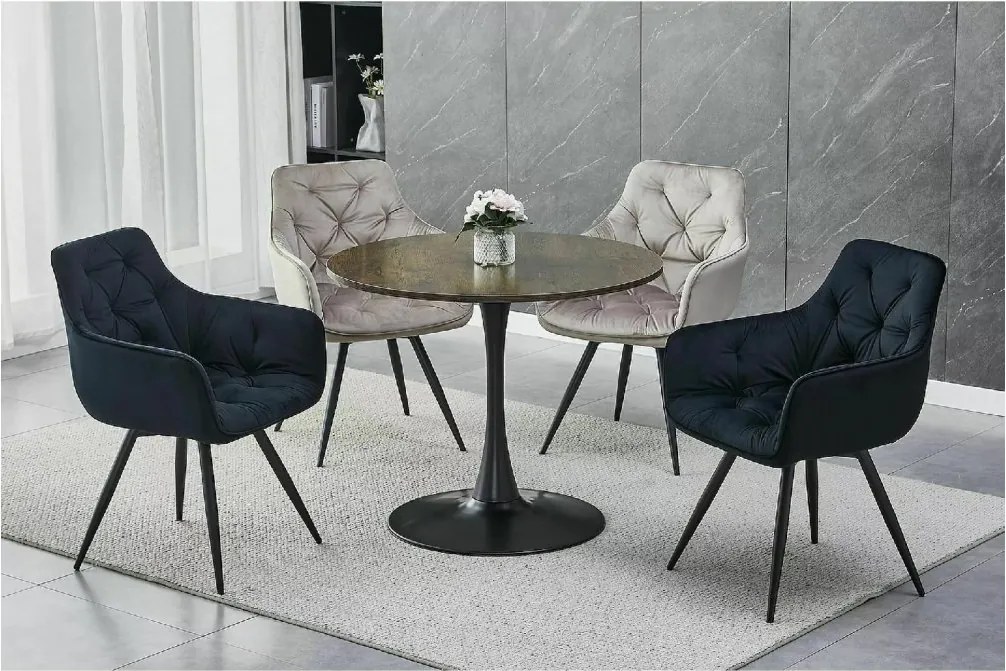 SI Mango Velvet stolička čierna