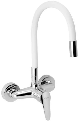 Novaservis Titania Iris New drezová batéria so silikónovým ramienkom 150 mm biela-chróm 94480,0b 94480.0B