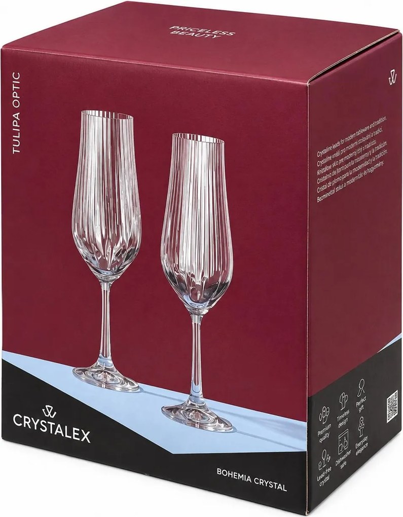 Crystalex poháre na sekt TULIPA OPTIC 170 ml 6 ks