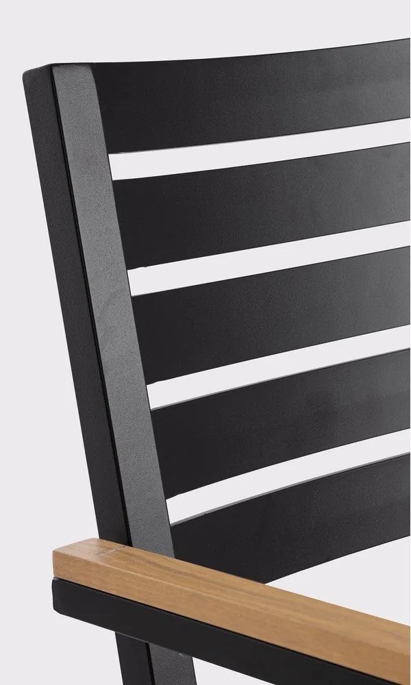 Antracitová kovová záhradná stolička Henna – Bizzotto