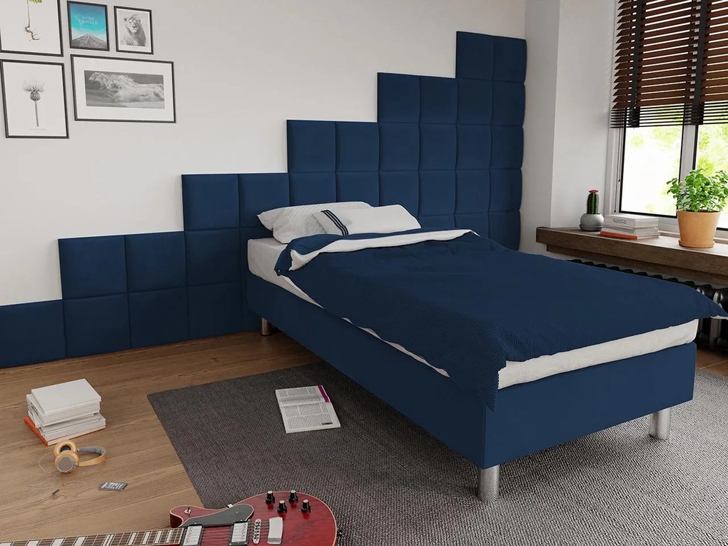 Čalúnená jednolôžková posteľ Estelle B, Dostupné poťahy: ekokoža Soft 011 (čierna), Rozmer postele: 80x200