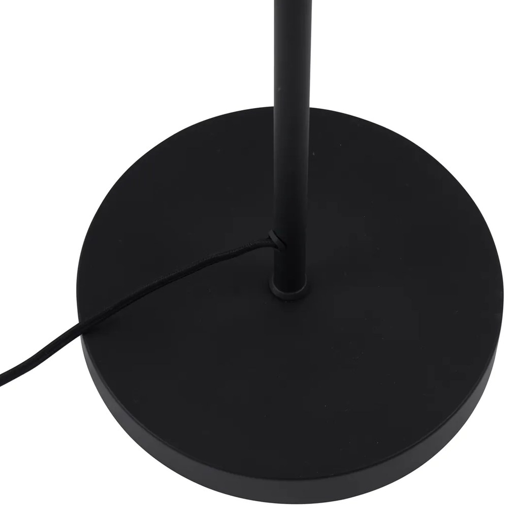 Retro stojacia lampa čierna so zeleným sklom - Bizle