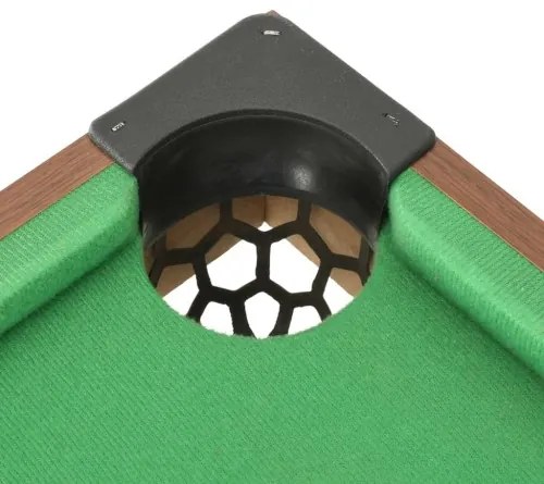 vidaXL 3-stopový mini gulečníkový stôl hnedý a zelený 92x52x19 cm-