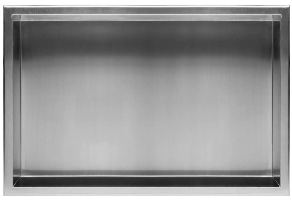 Rea Rea, nerezová vstavaná polica s golierom 600x300x100 mm, oceľová, REA-05602