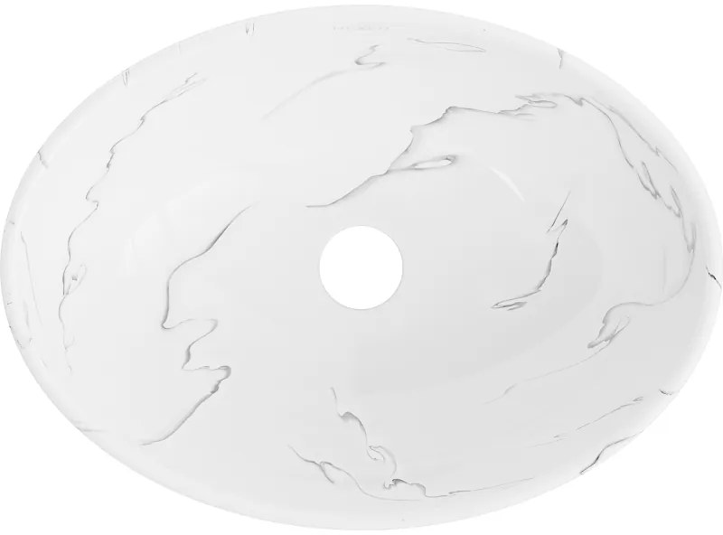 Mexen Elza, umývadlo na dosku 405x330x140 mm, biela-imitácia kameňa, 21014081