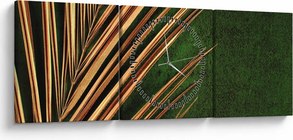 Obraz s listom (s hodinami) (90x30 cm)