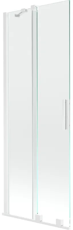 Mexen Velar, 2-krídlová posuvná vaňová zástena 70 x 150 cm, 8mm číre sklo, biely profil, 896-070-000-01-20