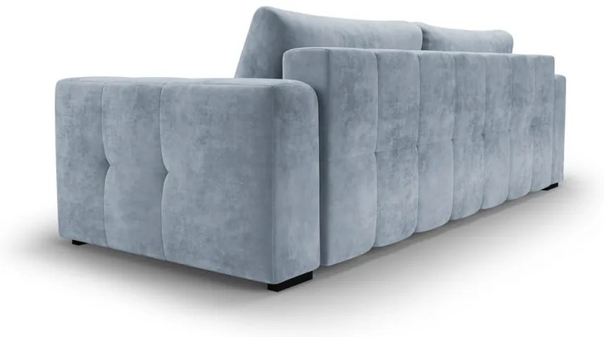 Svetlomodrá zamatová rozkladacia pohovka Milo Casa Luca