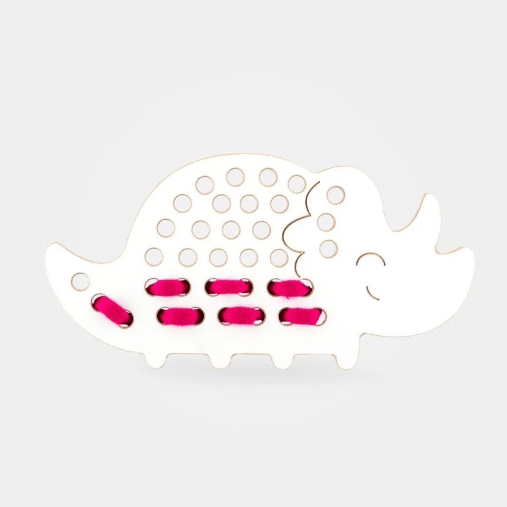 Montessori drevená prepletacia hračka - dinosaurus