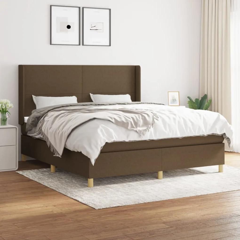Boxspring posteľ s matracom tmavohnedá 160x200 cm látka 3131844