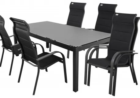 Doppler SALERNO MIAMI antracit - záhradná hliníková súprava 6+1/stôl 150 x 90