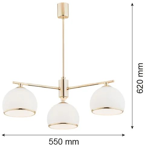 Argon 1488 - Luster na tyči MARBELLA 3xE27/15W/230V mosadz