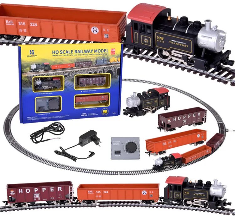 Jokomisiada Elektrický vlak, klasická parná lokomotíva s riadiacou jednotkou H0 1:87 RC0643