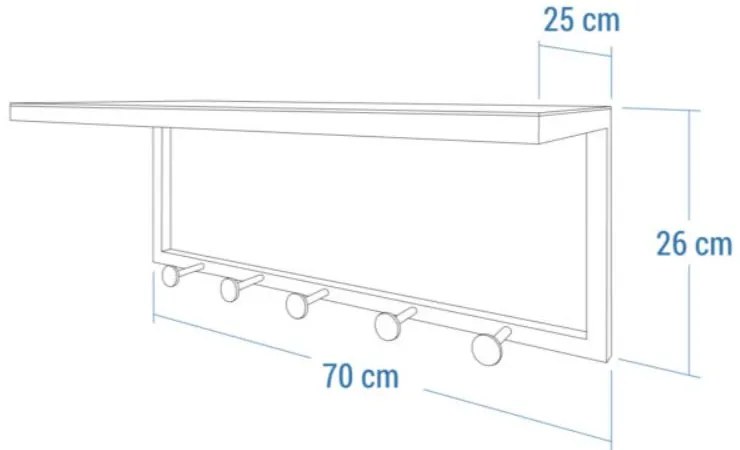 Nástenný vešiak s policou HOME SWEET HOME 70