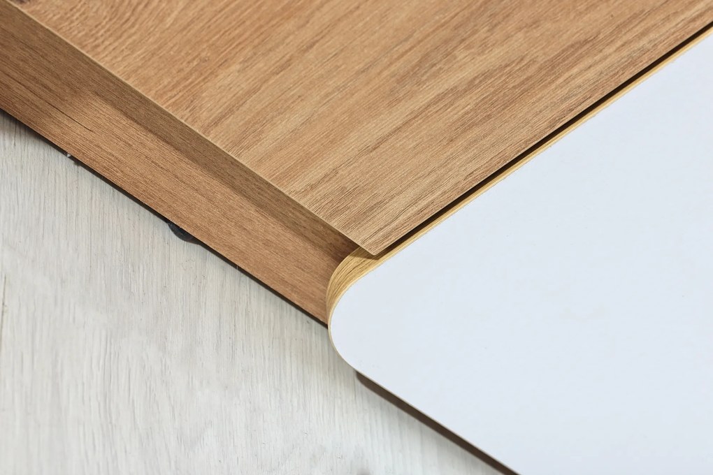 Rozkladacia posteľ 80 cm Lavendon L16 (s roštami) (dub nash + lesk biely). Akcia -21%. Vlastná spoľahlivá doprava až k Vám domov. 1042046