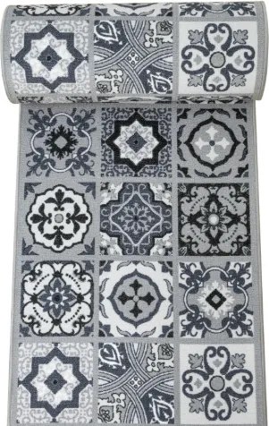 Protišmykový behúň Patchwork - sivý