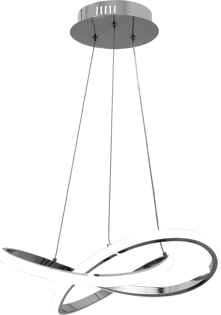 Toolight - LED závesné svietodlo prsteňové + diaľkové ovládanie APP389-CP, chróm, OSW-06905