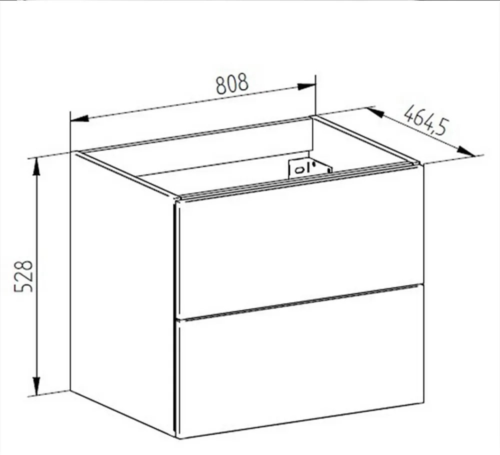 Mereo Aira, kúpeľňová skrinka 81 cm, Multidecor, Betón tmavosivý, MER-CN791SBET2