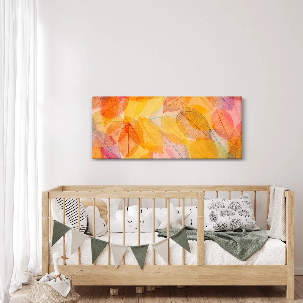 Obraz - Pozadie z jesenného lístia (120x50 cm)