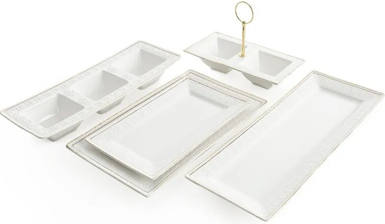 Dekorstudio Dekoratívna keramická misa OLIVIA 39 x 15 cm, biela