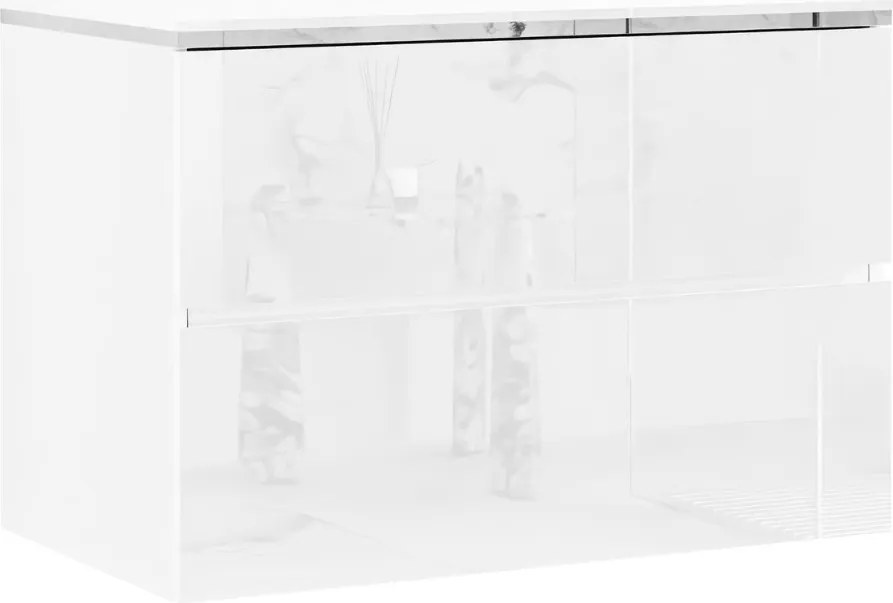 KÚPELŇOVÁ SKRINKA NESSIE BIELÝ LESK + STRIEBORNÁ