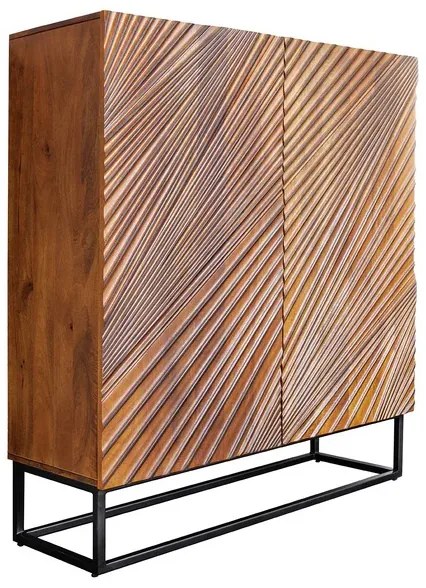 Dizajnová vysoká komoda Revelle 120 cm hnedé mango