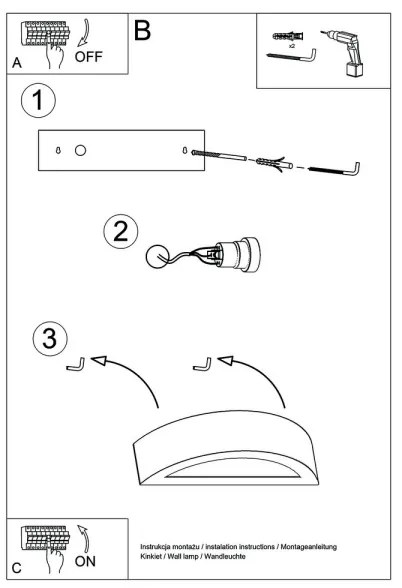 Sollux SL.0001 - Nástenné svietidlo ATENA 1xE27/60W/230V 40,5 cm biela