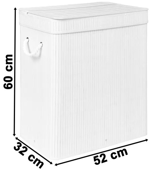 Kôš na bielizeň bambusový 100 l biely