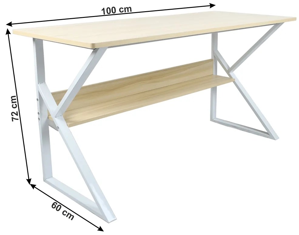 Písací stôl Tarcal 100 - dub / biela