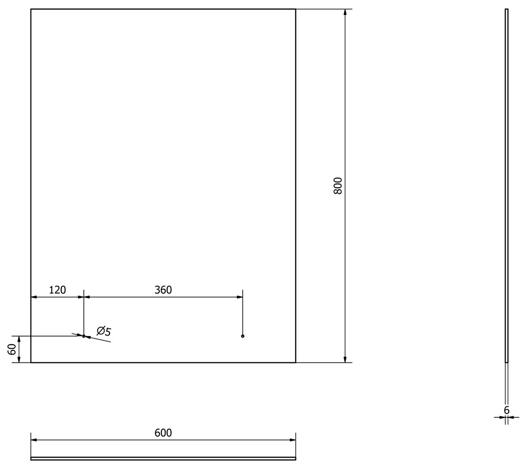 Aqualine Aqualine, Zrkadlo 60x80cm, vrátane závesov a otvorov pre polici, 22430