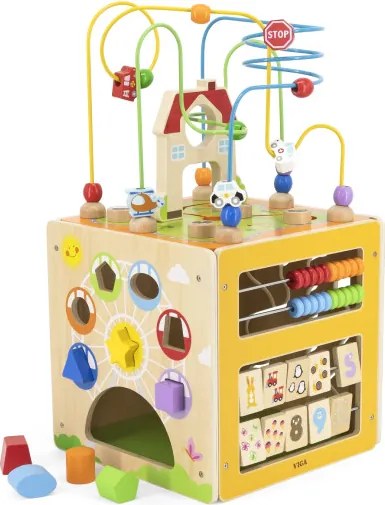 Edukačná kocka 5v1 Viga 44591 s priestorovým bludiskom