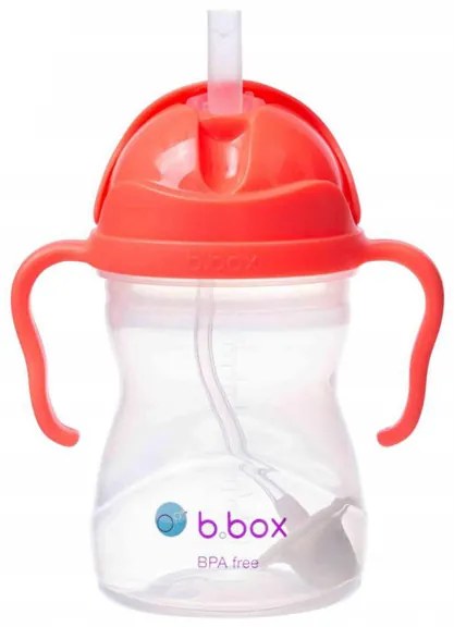 Detská fľaša so slamkou B.BOX Farba: červená