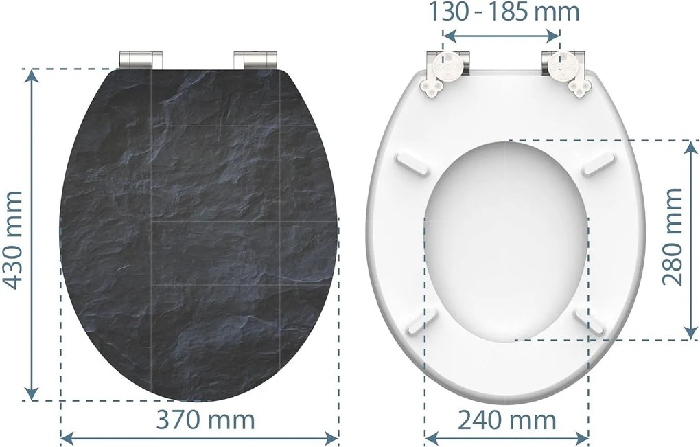 Eisl Sanitär WC sedátko MDF Soft Close Black Stone High Gloss 80535